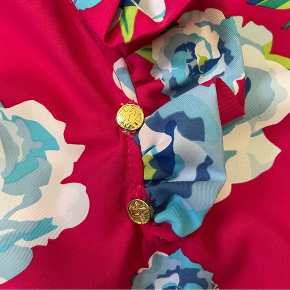 **4/$12** Mud Pie Floral Sleeveless Top in Pink and Blue Ruffle Trim Size XS - Picture 6 of 10
